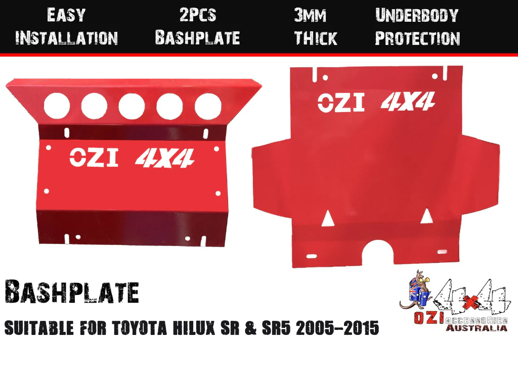 2 pcs Bash Plate Red Suitable For Toyota Hilux 2005-2015 Type II - Image 5
