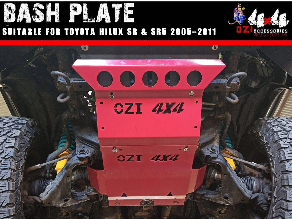 2 pcs Bash Plate Red Suitable For Toyota Hilux 2005-2015 Type II - Image 9