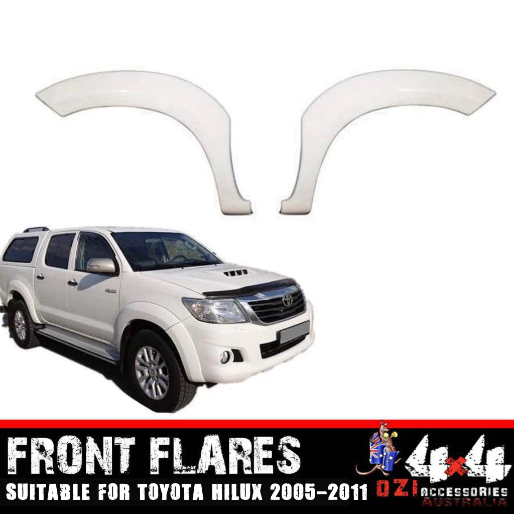 Front Only white OEM Flares Suitable for Toyota Hilux 2005-2011 - Image 3