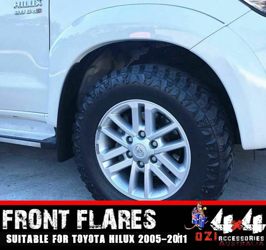 Front Only white OEM Flares Suitable for Toyota Hilux 2005-2011 - Image 4