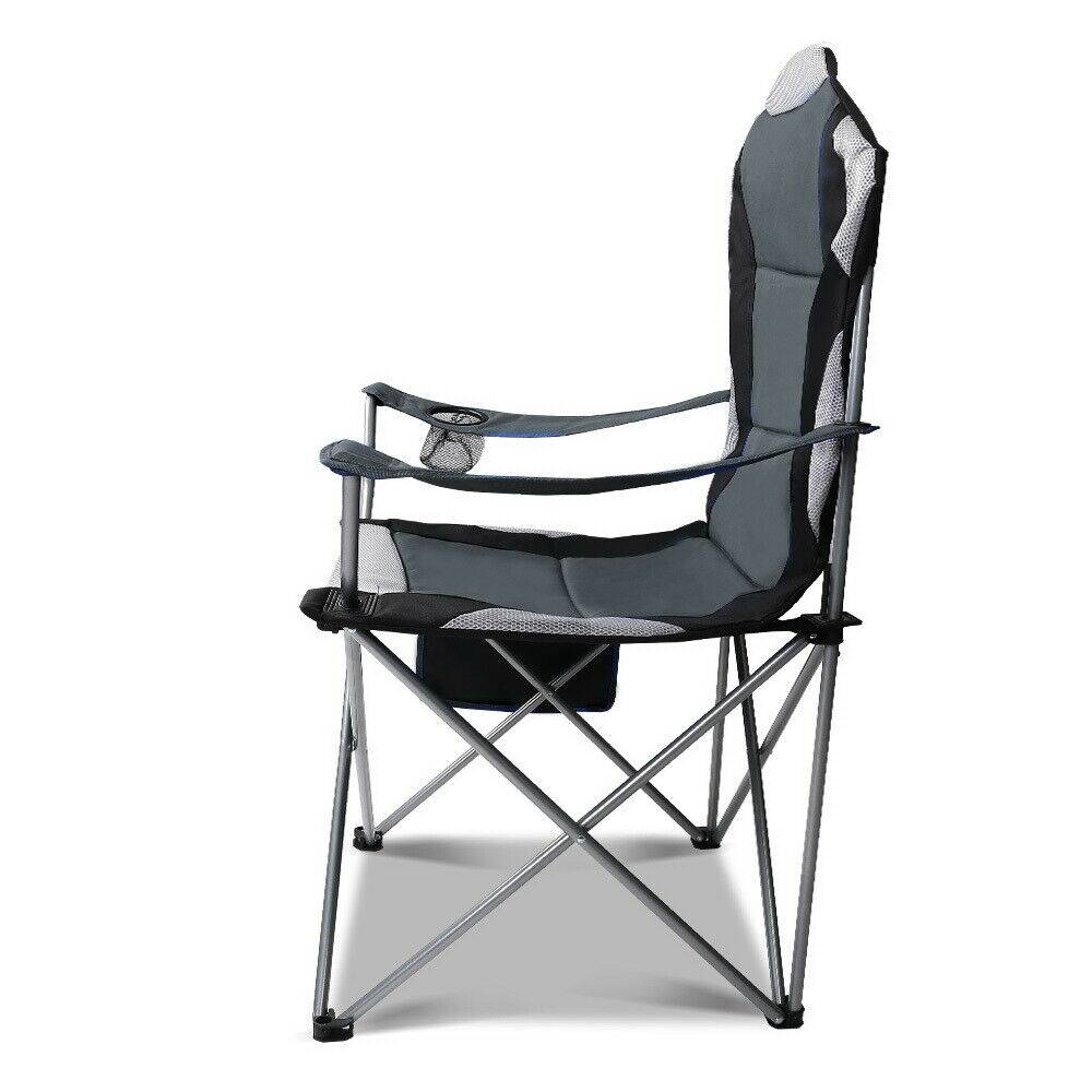 2 x Folding Camping Chairs Weisshorn Outdoor Beach Fishing BBQ (Online Only) - Image 4