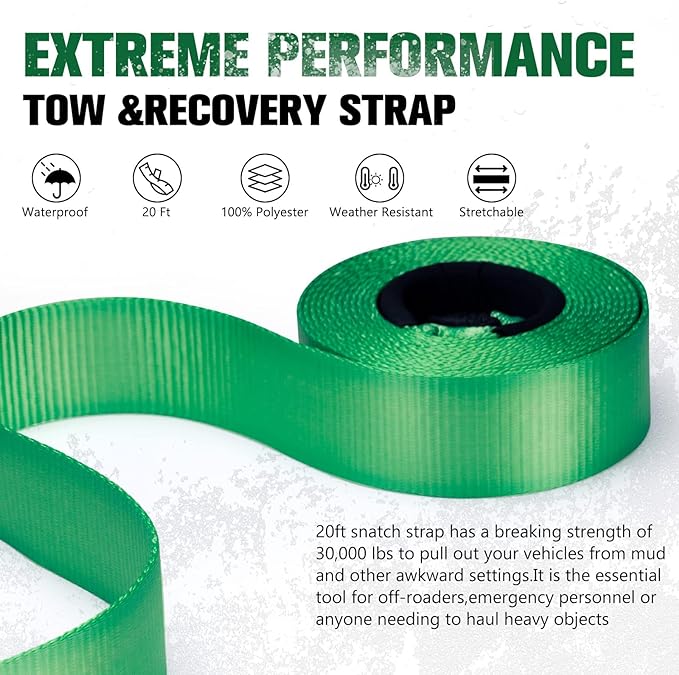 20ft Green Snatch Strap - Image 3