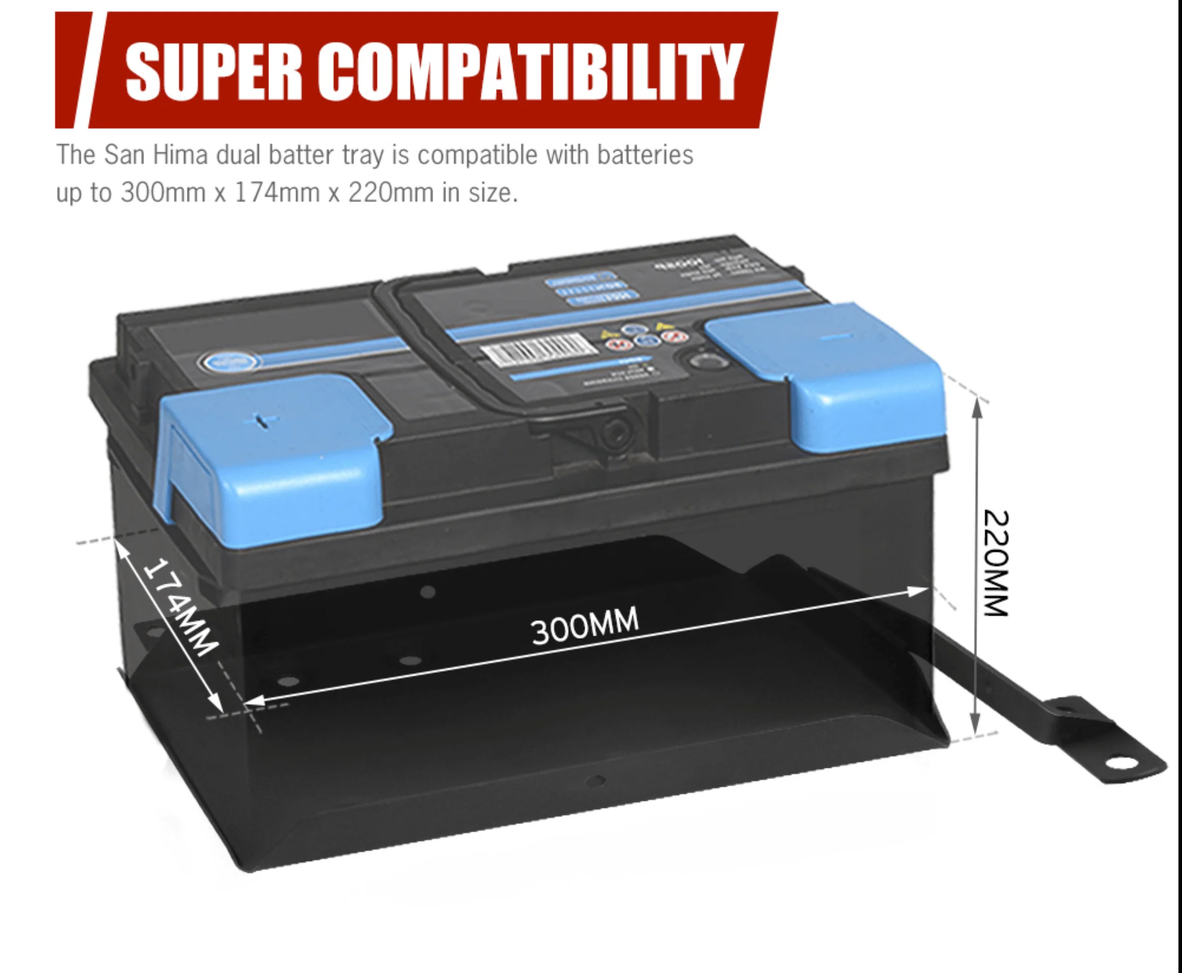 Black Dual Battery Tray Suits Nissan Patrol GU 1998 -2015 (Online Only) - Image 7