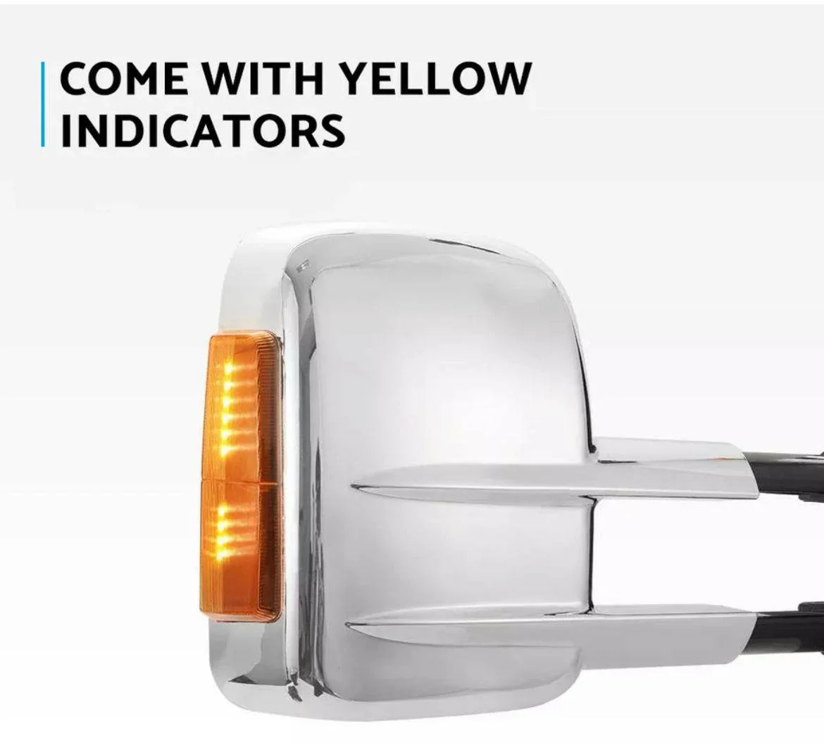 Extendable Chrome Towing Mirror Suitable For Toyota Land Cruiser 200 Series 2007-2022 Blinker (Online Only) - Image 4