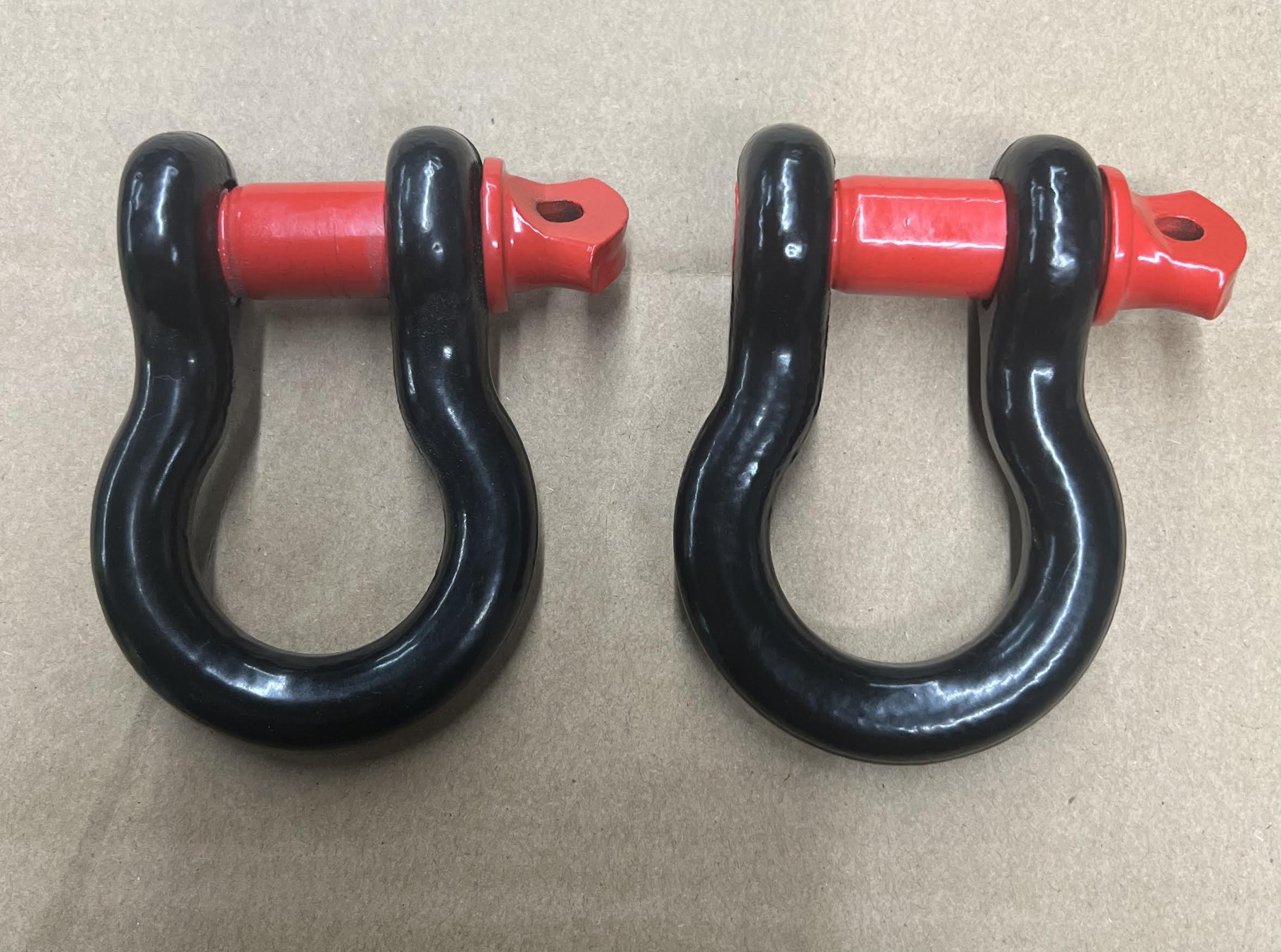 Black & Red D-shackle size 3/4  4.75 Ton a pair with Rubber - Image 3