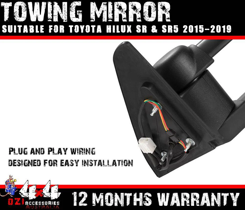 Extendable Towing Mirror Suitable for Toyota Hilux 2015-2020+ (Blinker) - Image 14
