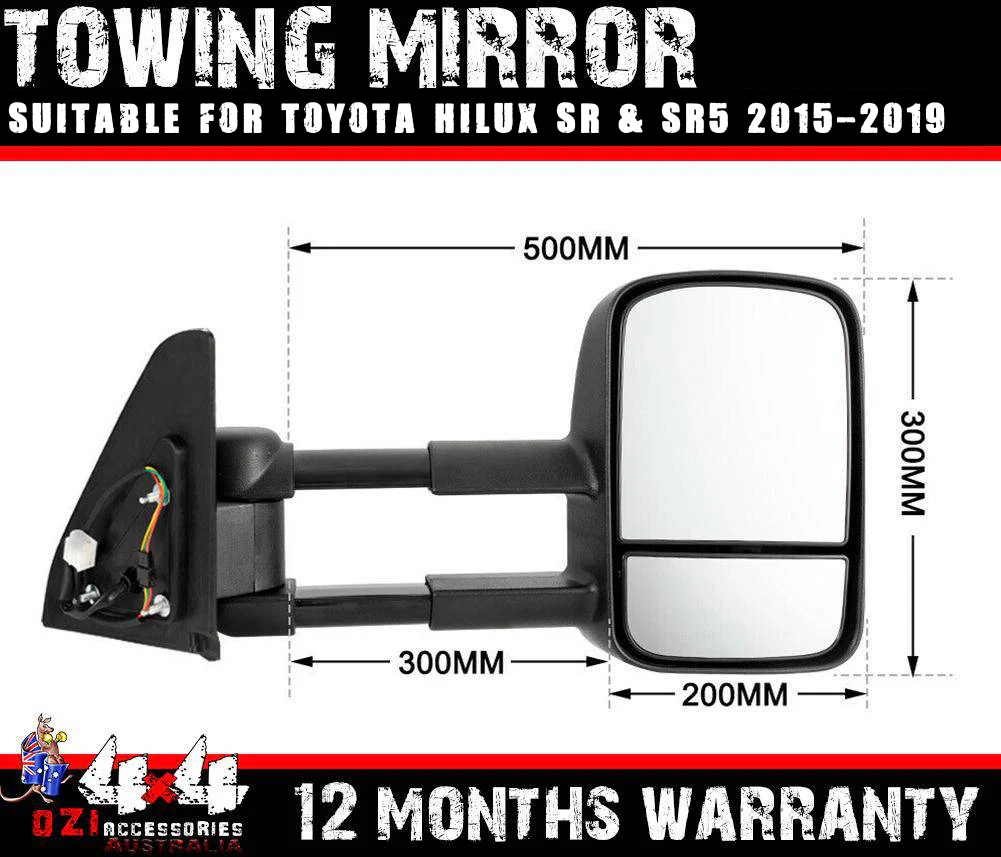 Extendable Towing Mirror Suitable for Toyota Hilux 2015-2020+ (Blinker) - Image 16