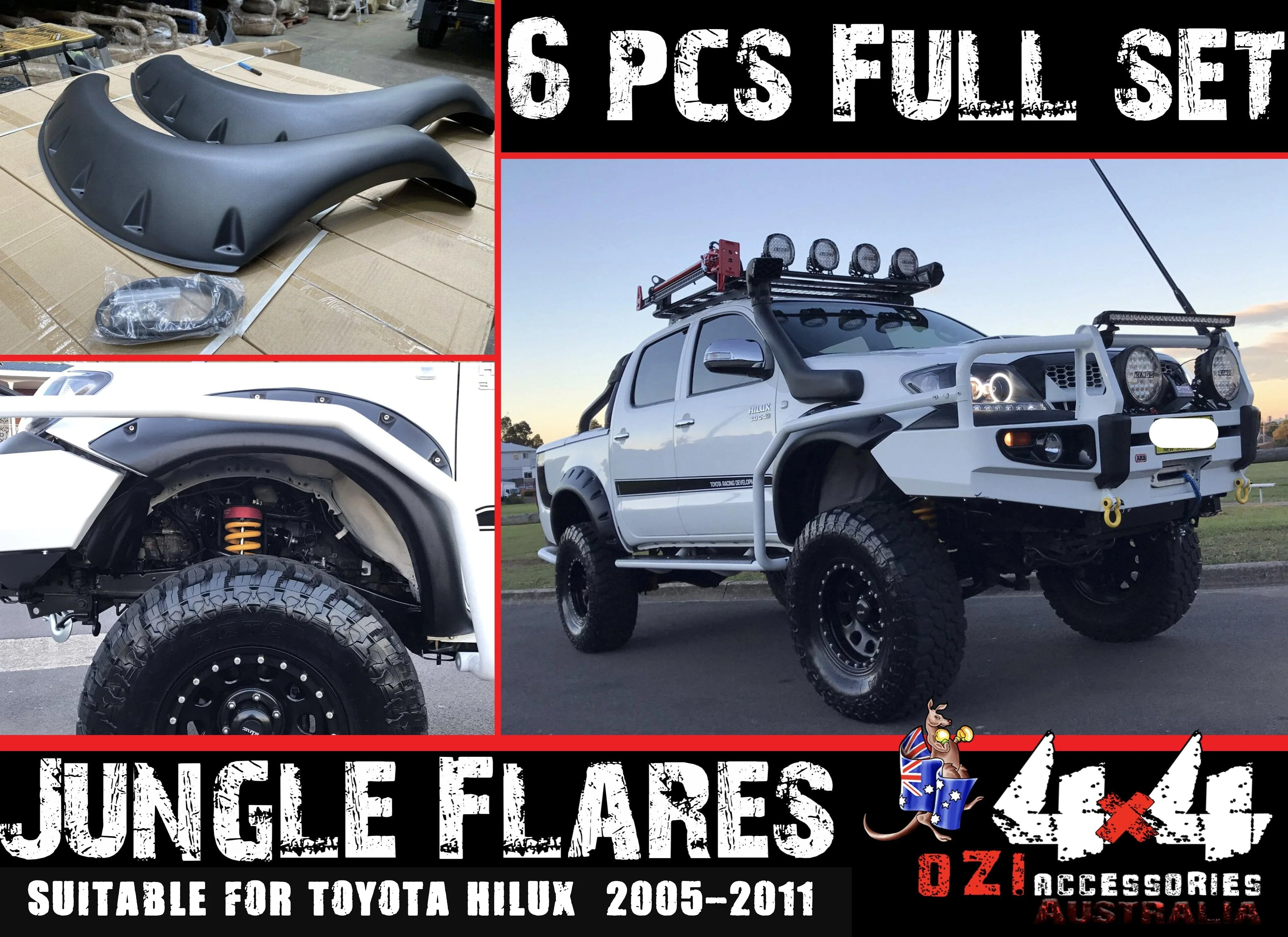 6 pcs Jungle Flares Suitable for Toyota Hilux 2005-2011 (Full Set) - Image 18
