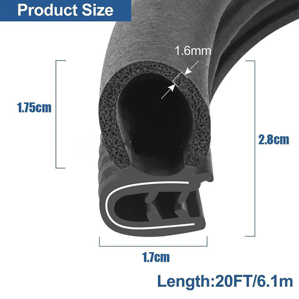 6M Bulb Pinchweld Rubber Pinch Weld Trim Toolbox Car Van Boot Door Edge Seal (Online Only) - Image 4