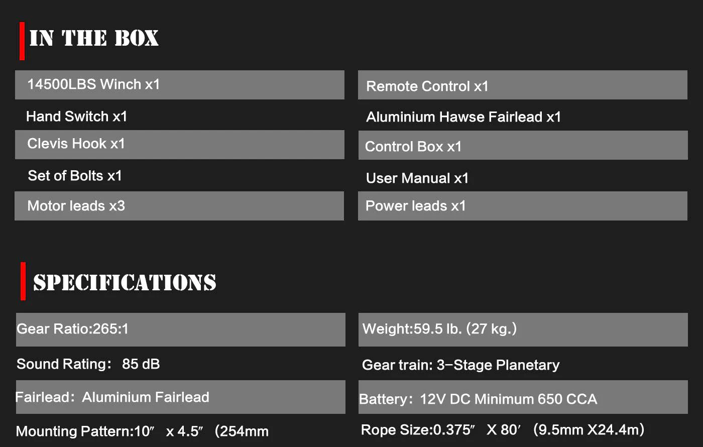 Electric Winch 12V 14500LBS/6577KG Synthetic Rope Remote Truck 4x4 4WD (Online Only) - Image 13