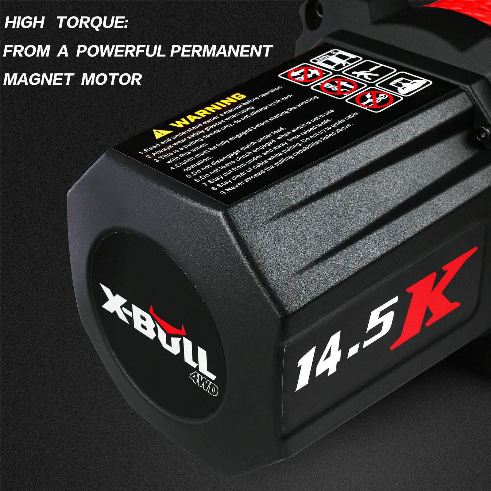 Electric Winch 12V 14500LBS/6577KG Synthetic Rope Remote Truck 4x4 4WD (Online Only) - Image 4