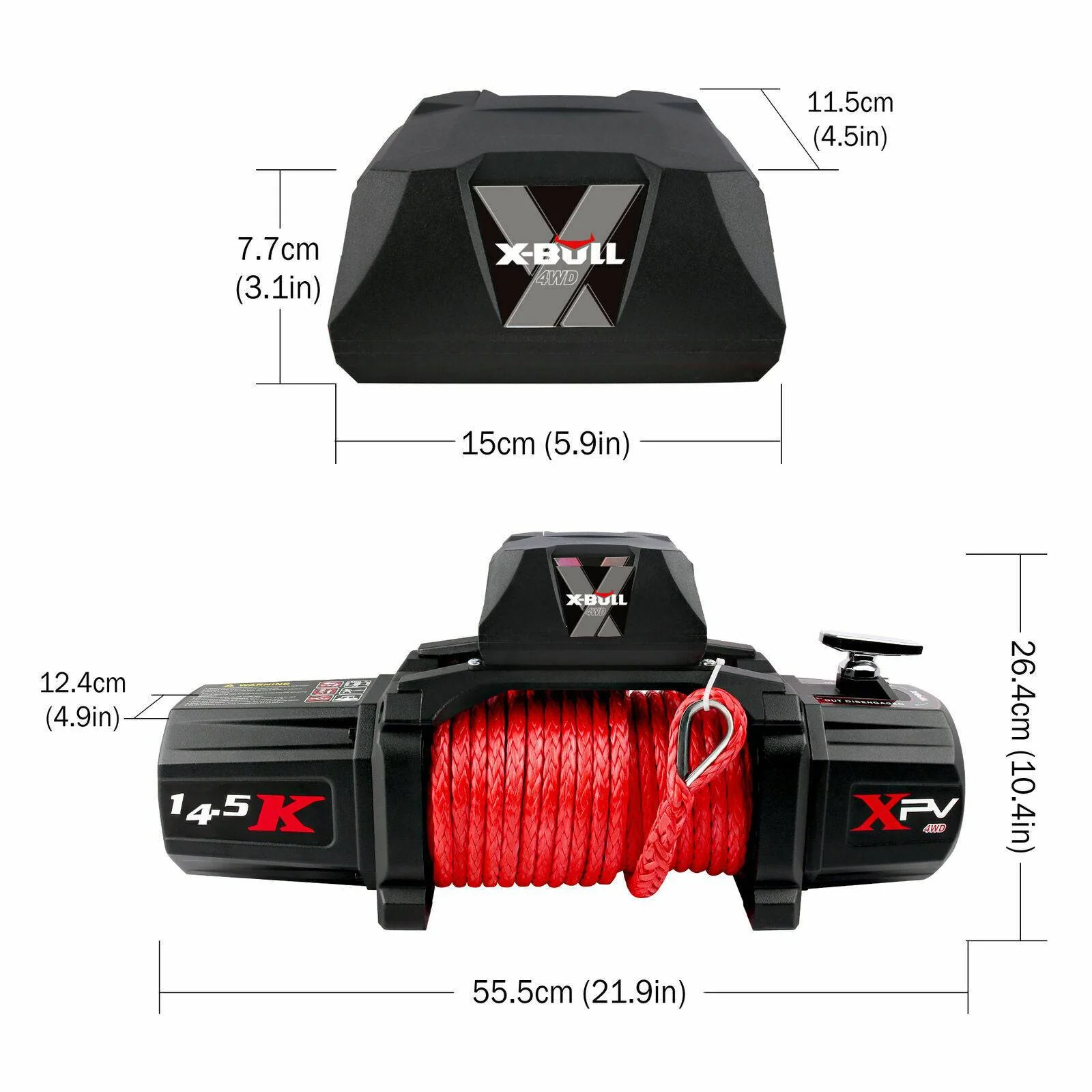 Electric Winch 12V 14500LBS/6577KG Synthetic Rope Remote Truck 4x4 4WD (Online Only) - Image 8